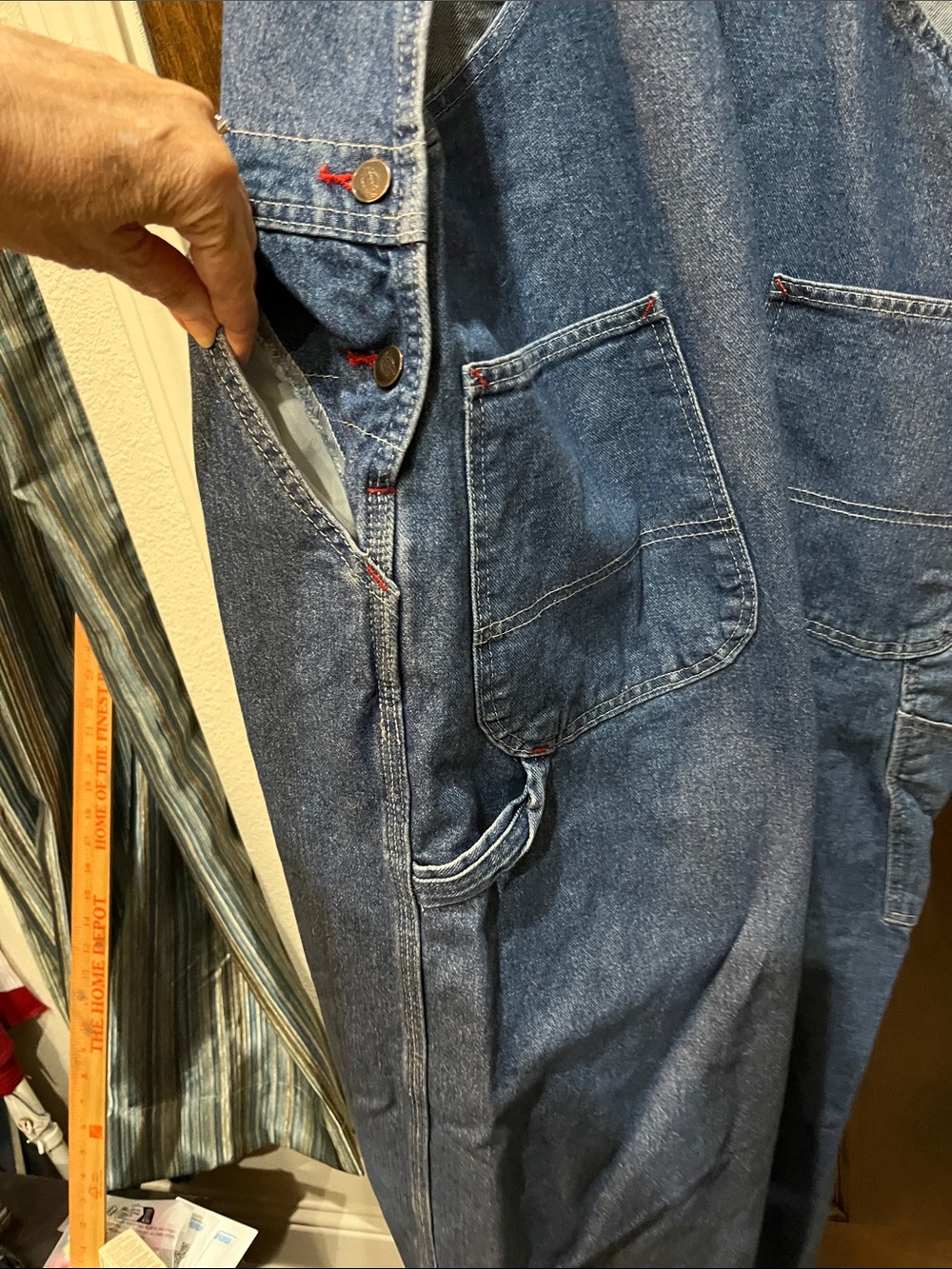 Dickies Blue Relaxed Fit Denim Overalls 42” x 29” - Picture 4 of 9